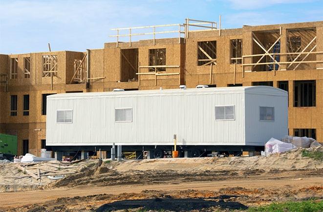 rental office trailers at a construction site in Dania Beach FL